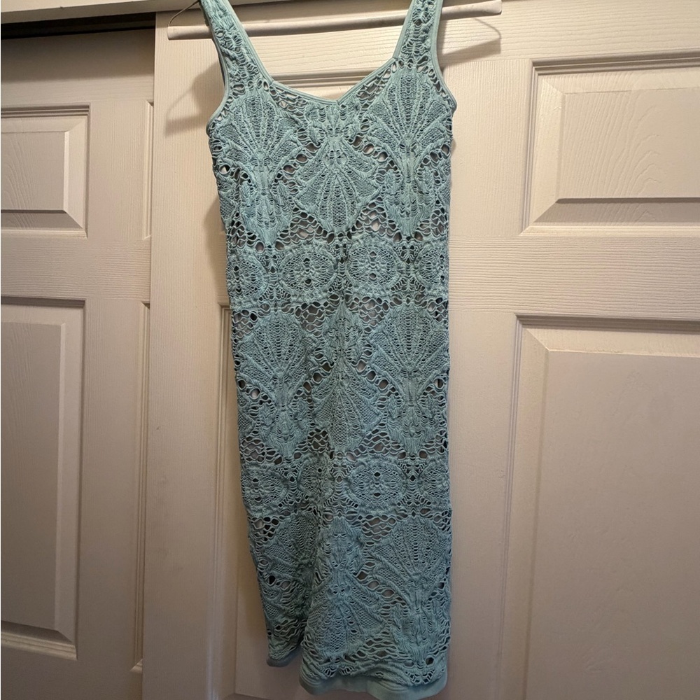 Free People Light Blue Lace Mini Dress